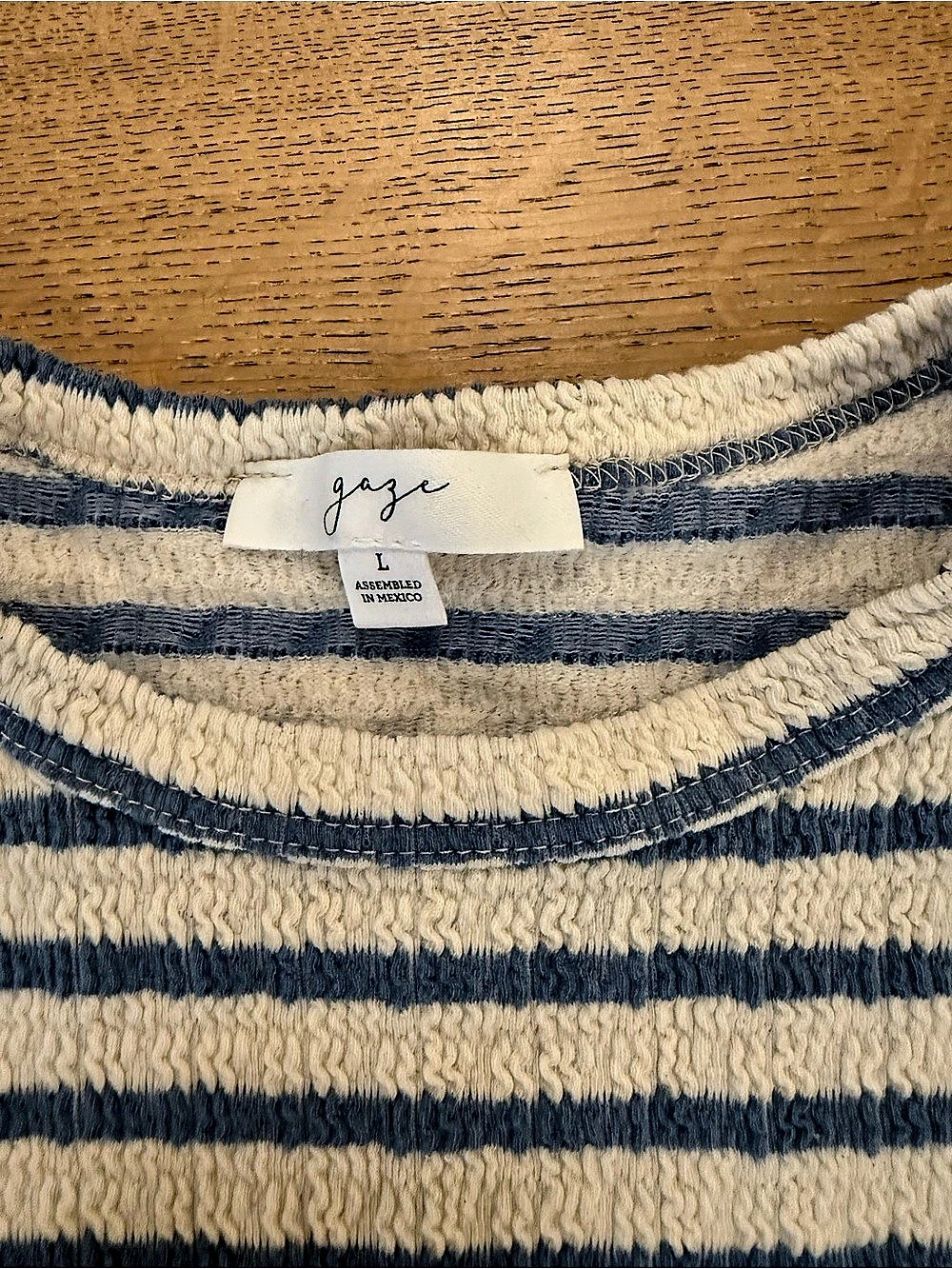 Striped Knit Tank in Blue & Cream Size Large - Picture 2 of 3
